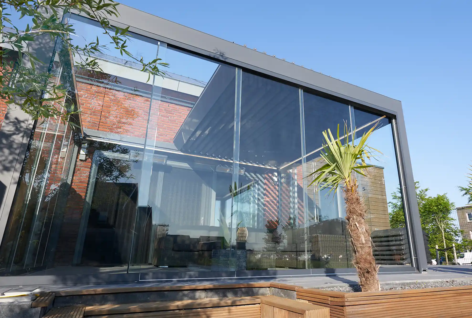 glazen schuifwand gelderland met terras